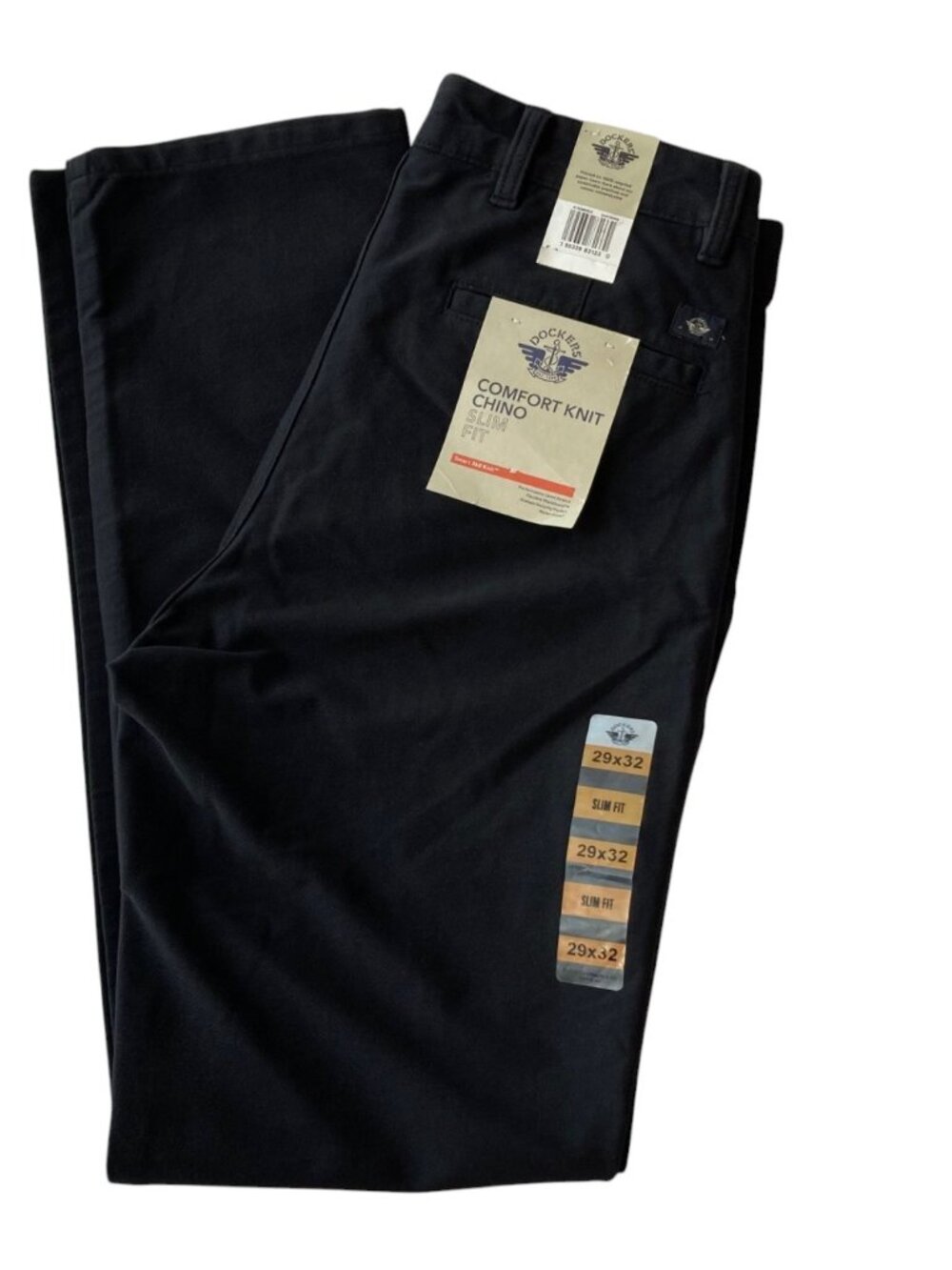 Dockers Comfort Knit Chino Slim Fit Pants Stretch Mens 29x32 Black NWT